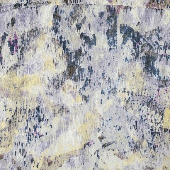 Chico's Jacket large Purple Pastel Spring Button Up 3/4 sleeves Lightweight - Picture 15 of 16